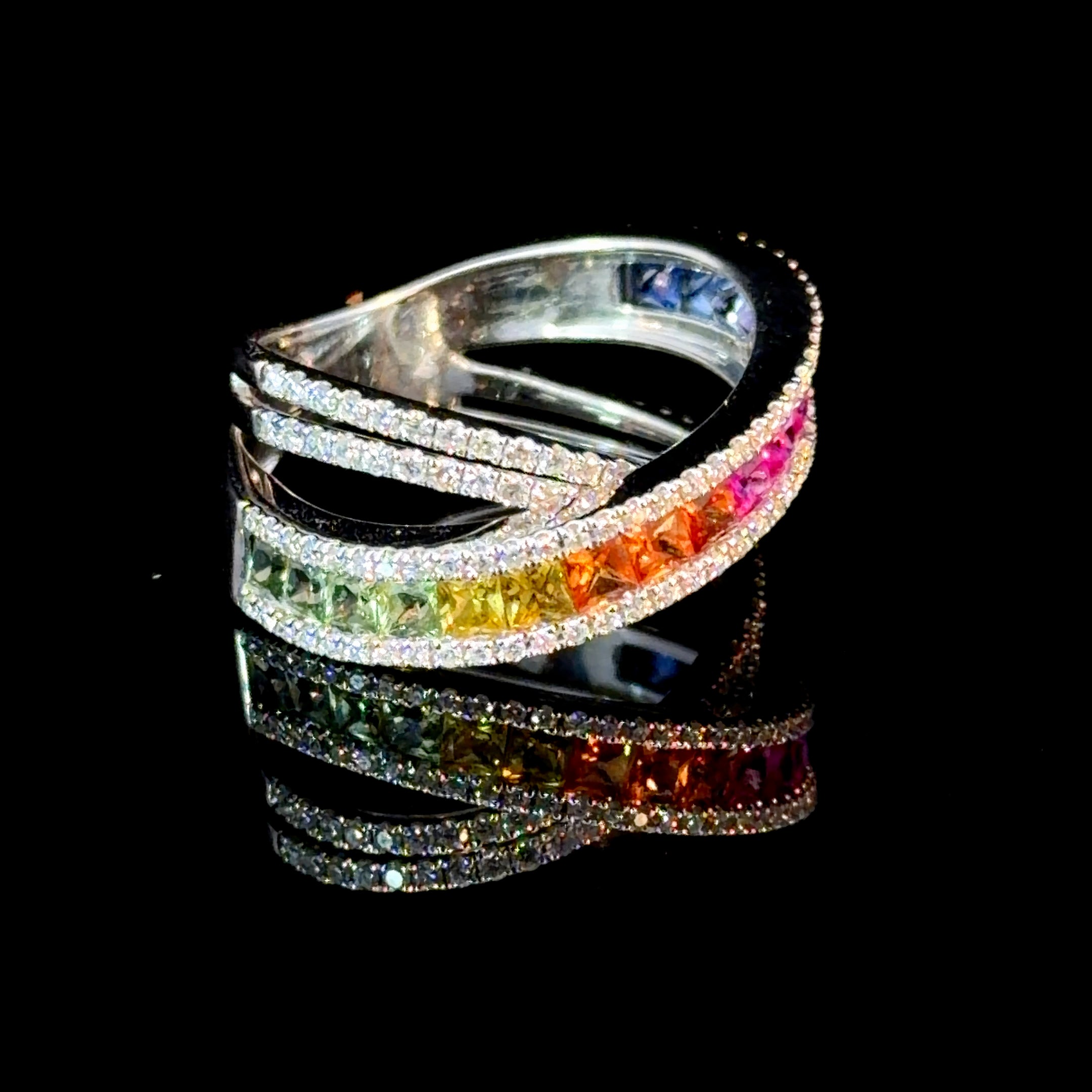 14k Gold Rainbow Sapphires