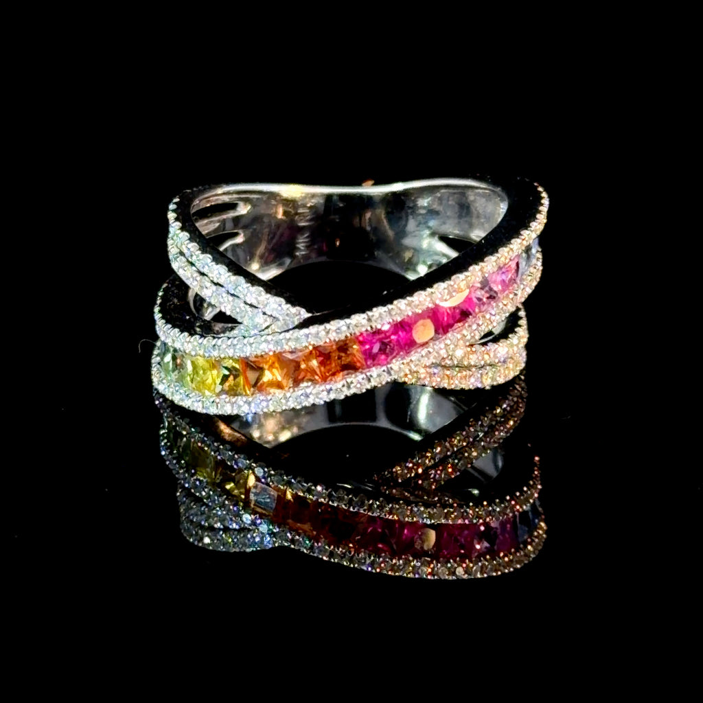 14k Gold Rainbow Sapphires