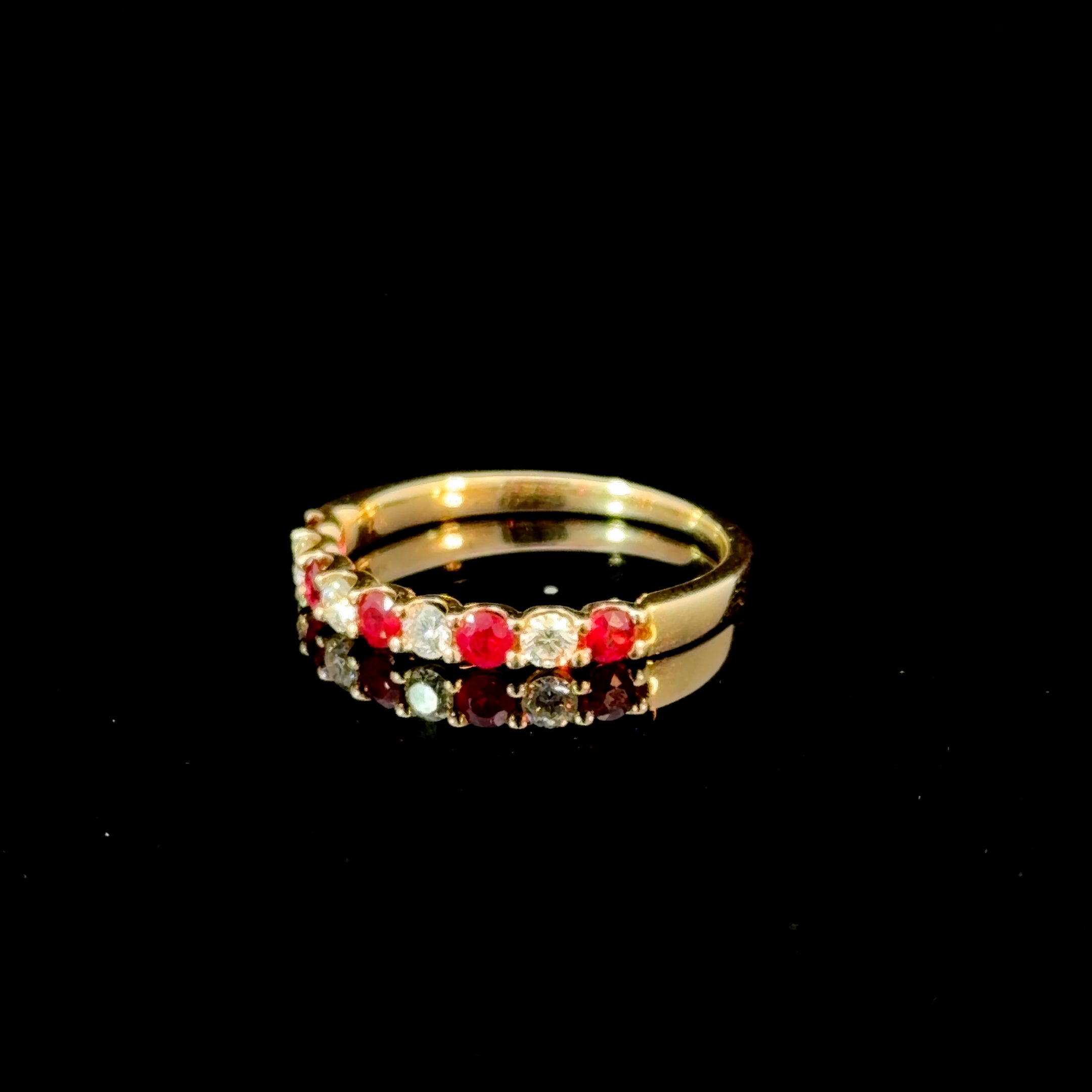 Eternal Ruby & Diamond Band in 14K Gold