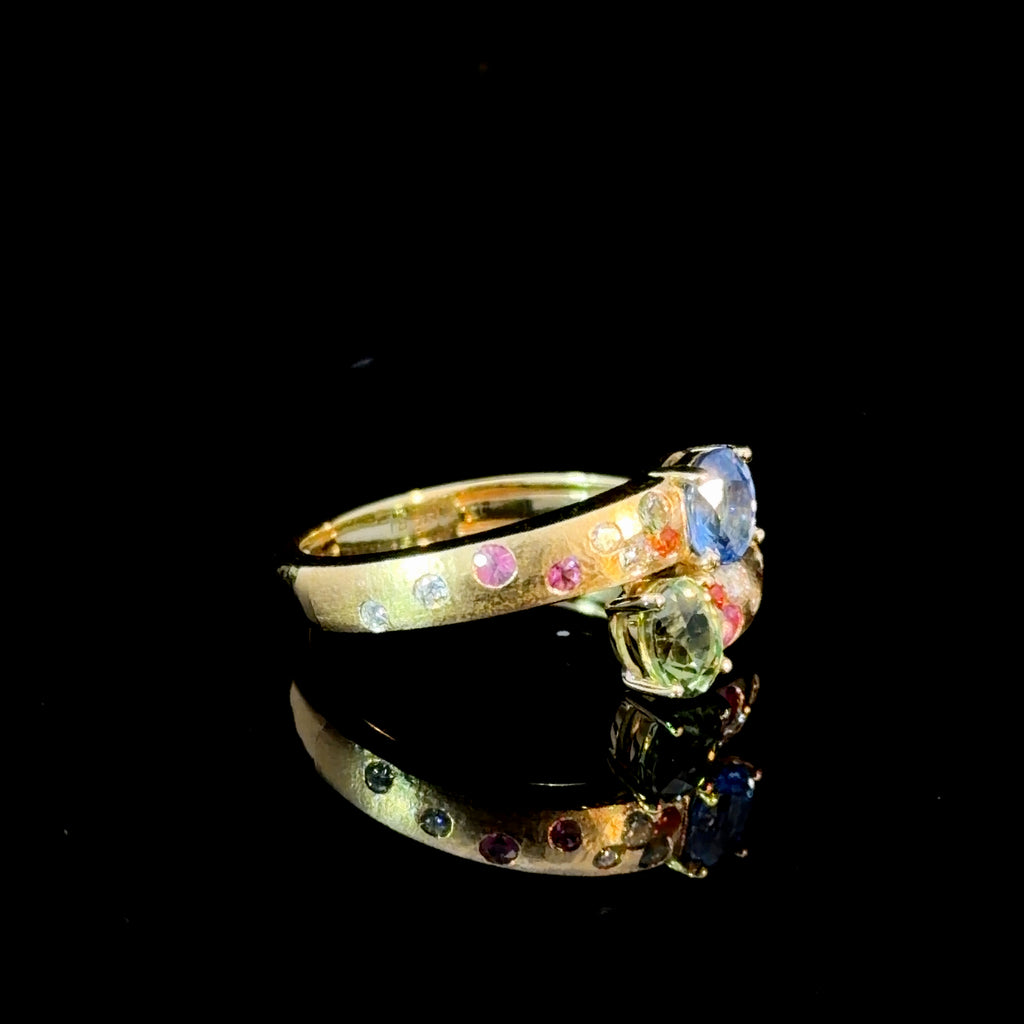 Celeste Multi-Sapphire Toi et Moi Ring