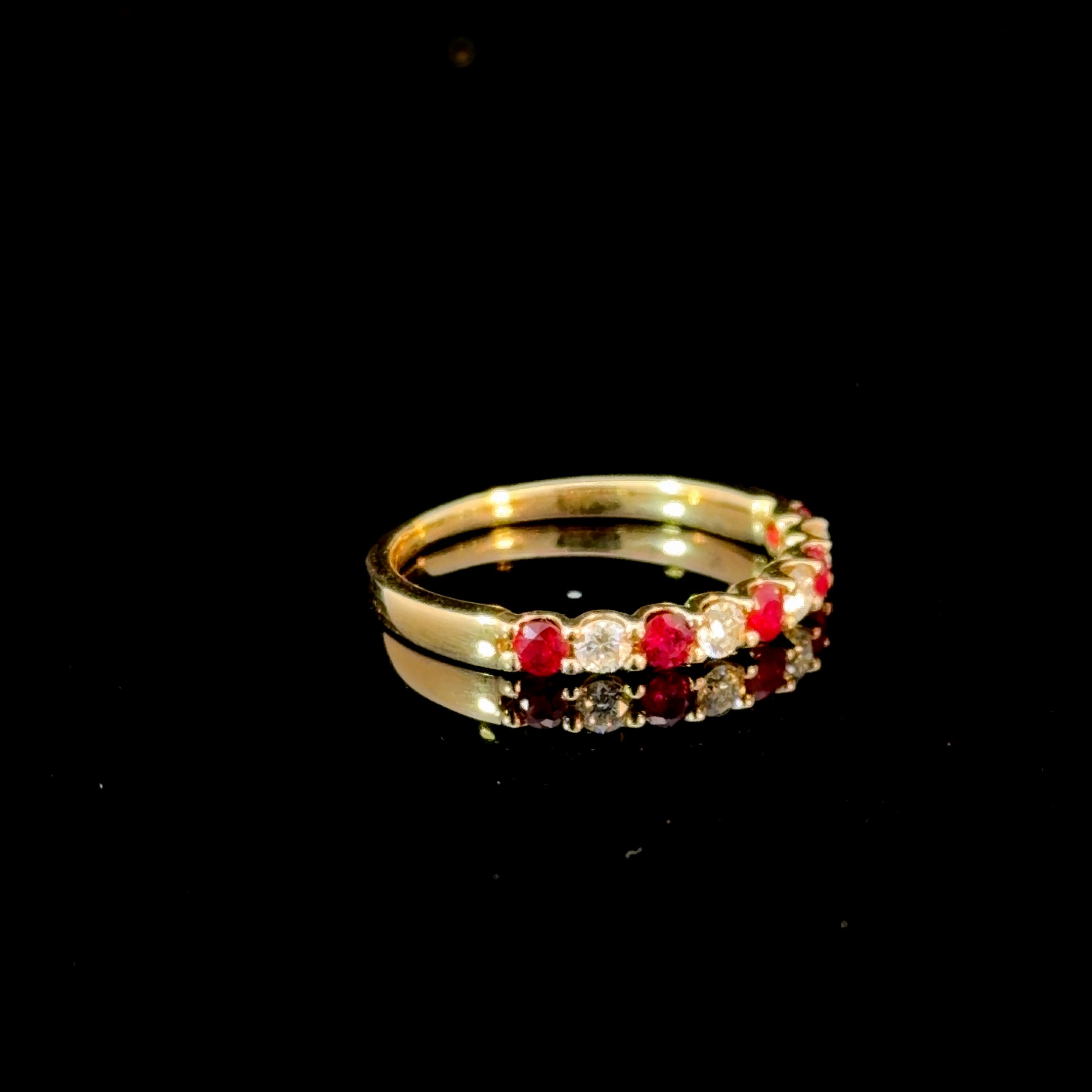 Eternal Ruby & Diamond Band in 14K Gold