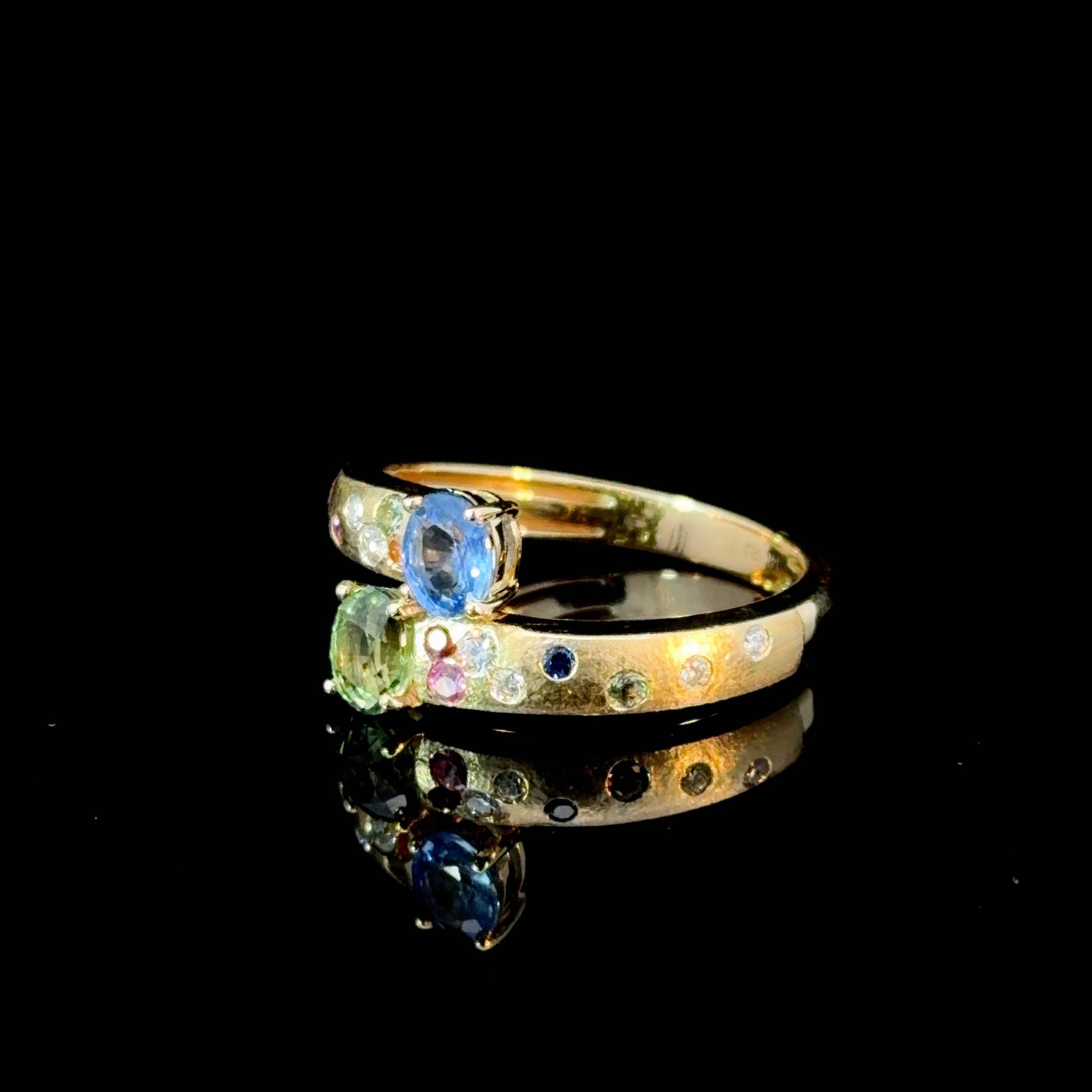 Celeste Multi-Sapphire Toi et Moi Ring