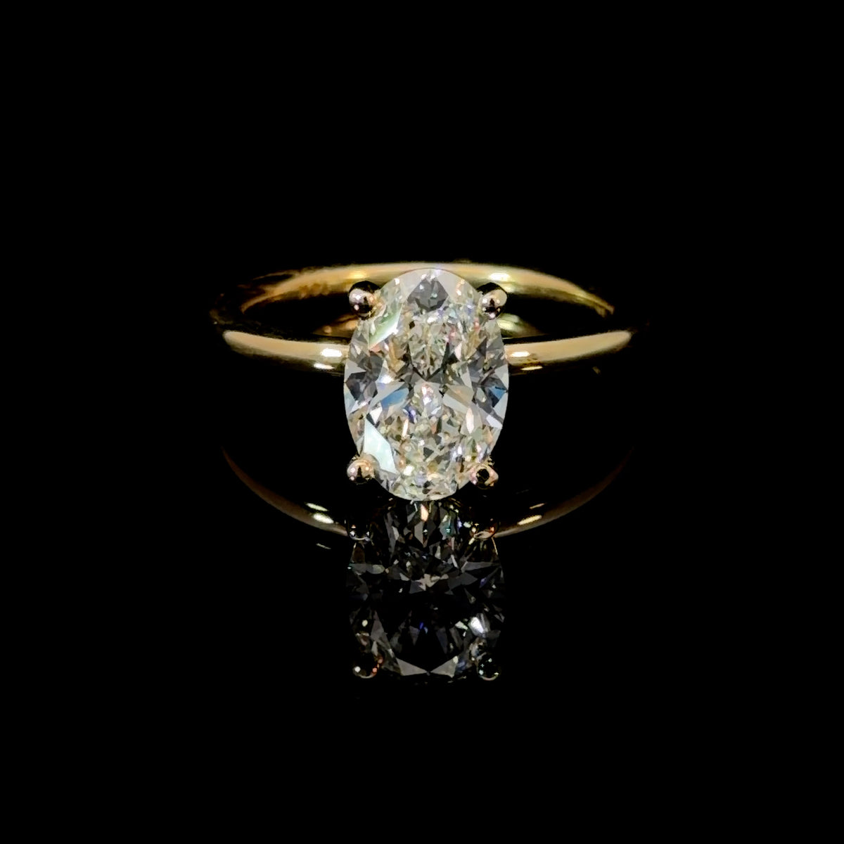 Oval Cut Lab Grown Diamond Engagement Ring - Basket Setting