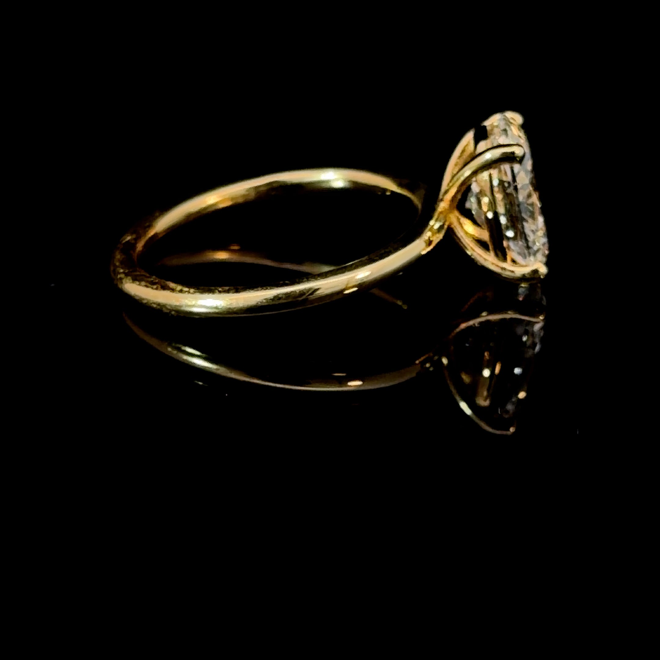 Oval Cut Lab Grown Diamond Engagement Ring - Basket Setting