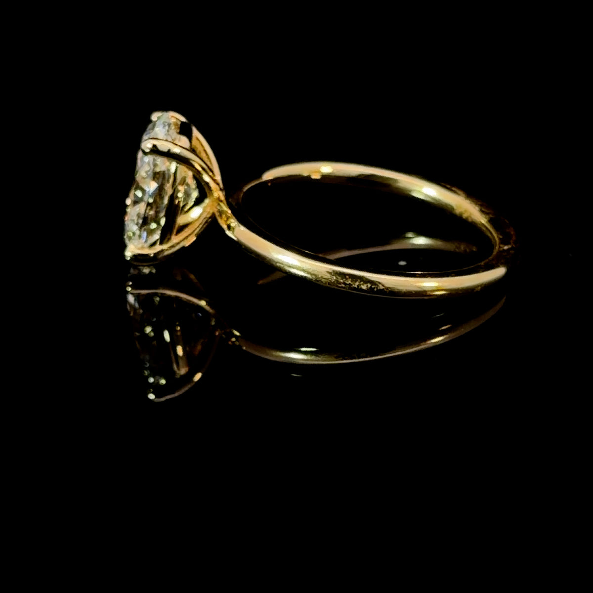 Oval Cut Lab Grown Diamond Engagement Ring - Basket Setting