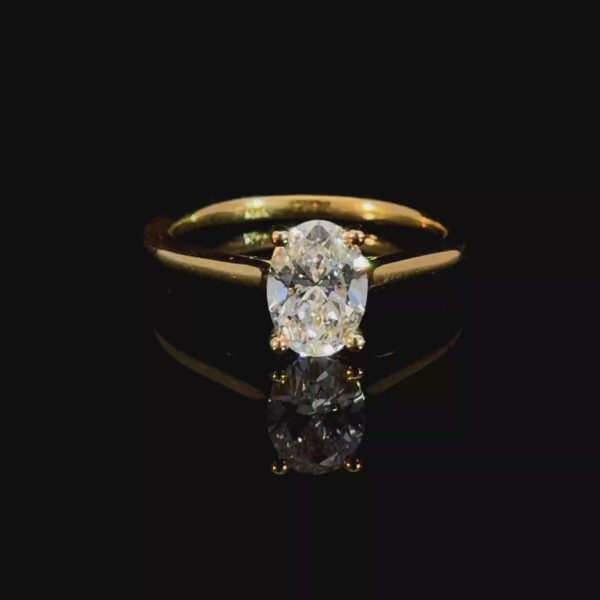 Oval Cut Lab Grown Diamond Engagement Ring - Cathedral Setting