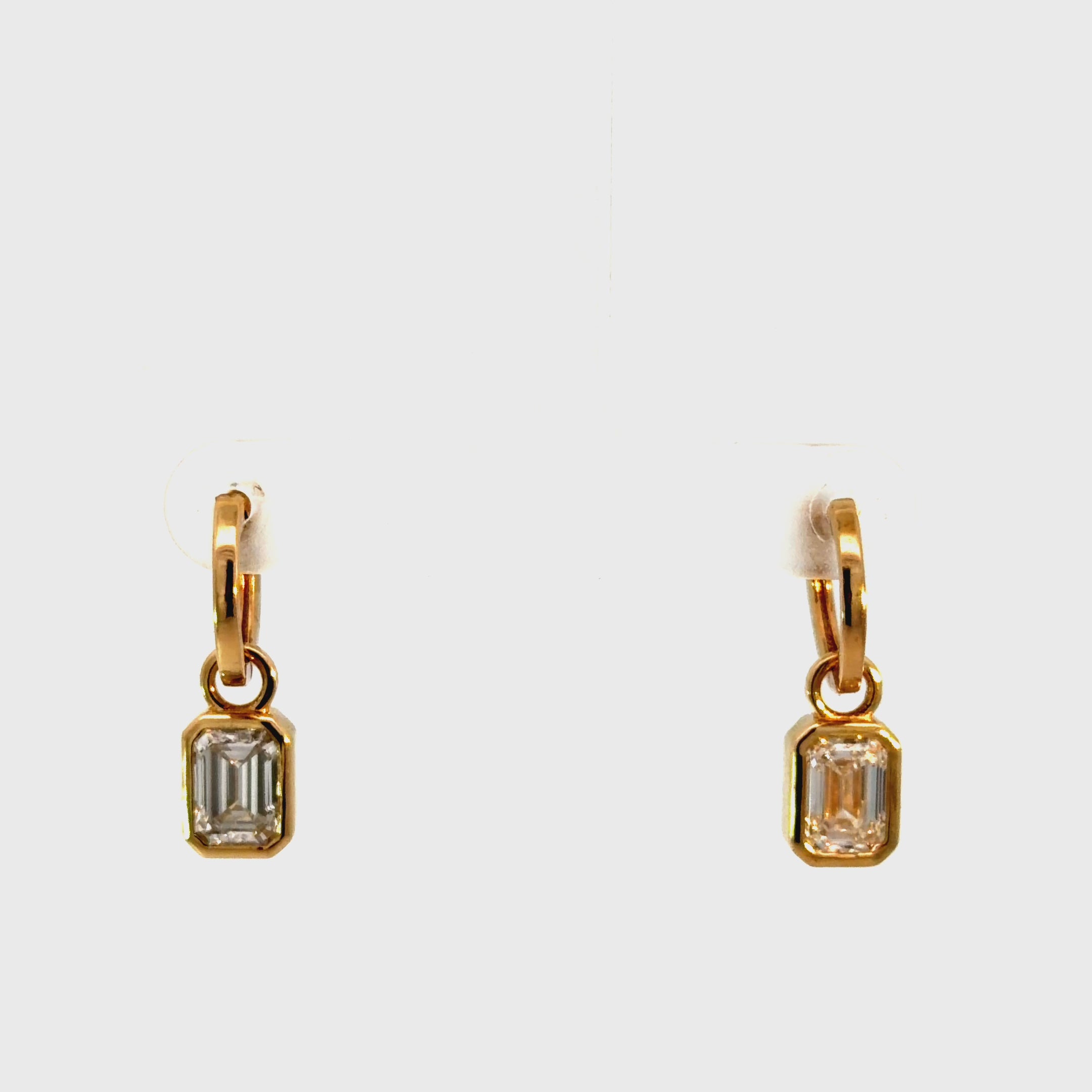 2ct Emerald Drop Lab Diamond Earrings in 14K Gold