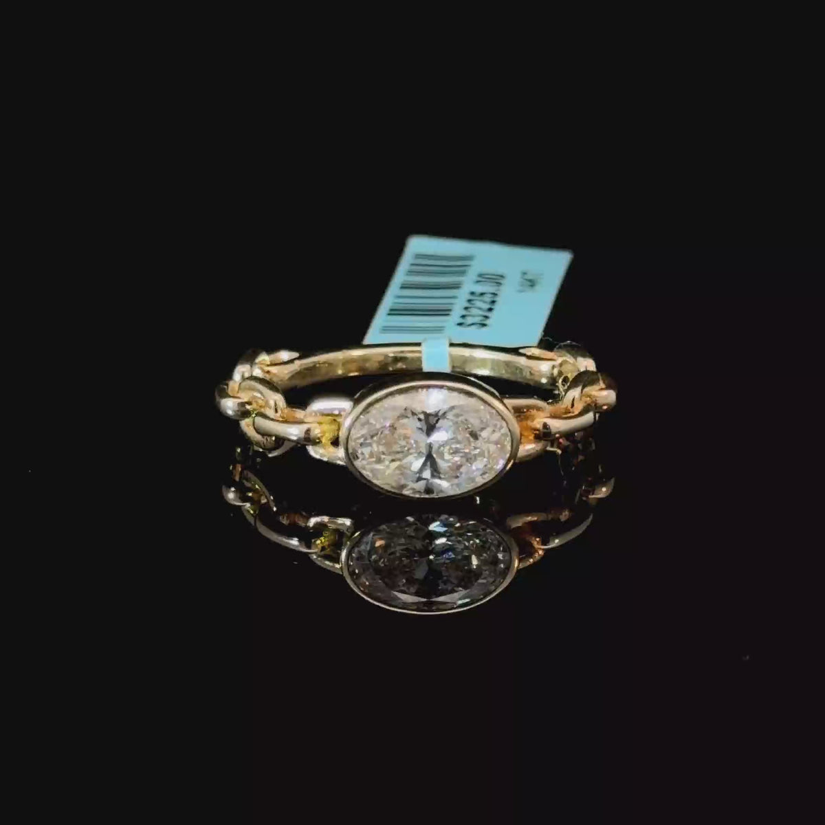 1.05ct East-West Oval Bezel Ring