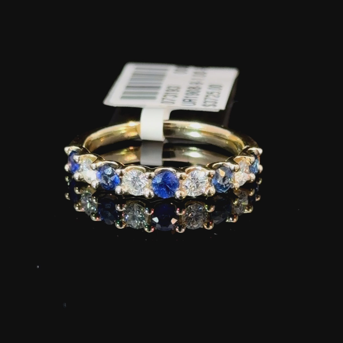 1.13ct Alternating Natural Sapphire & Diamond Band