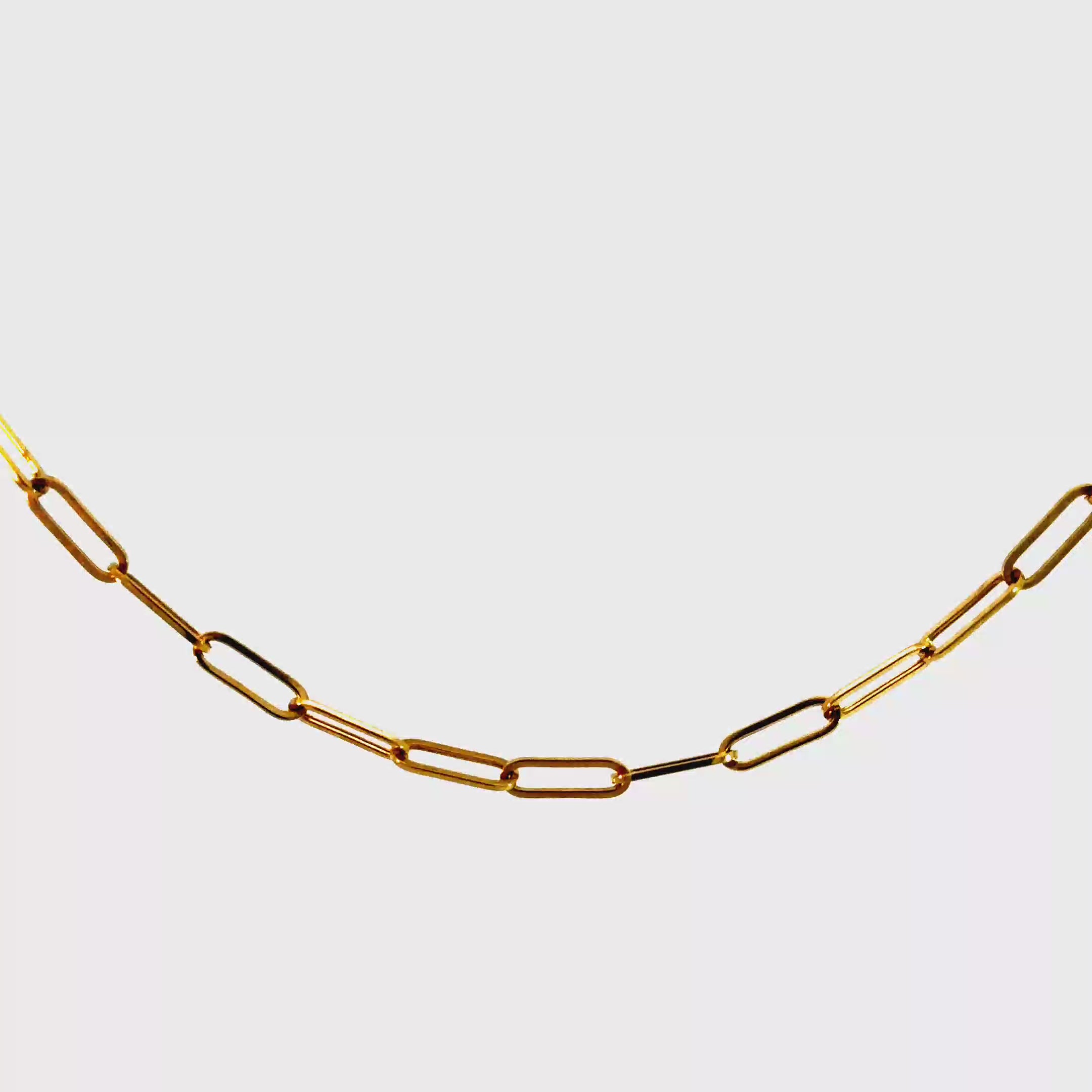 3mm Paperclip Chain - 14k Solid Gold