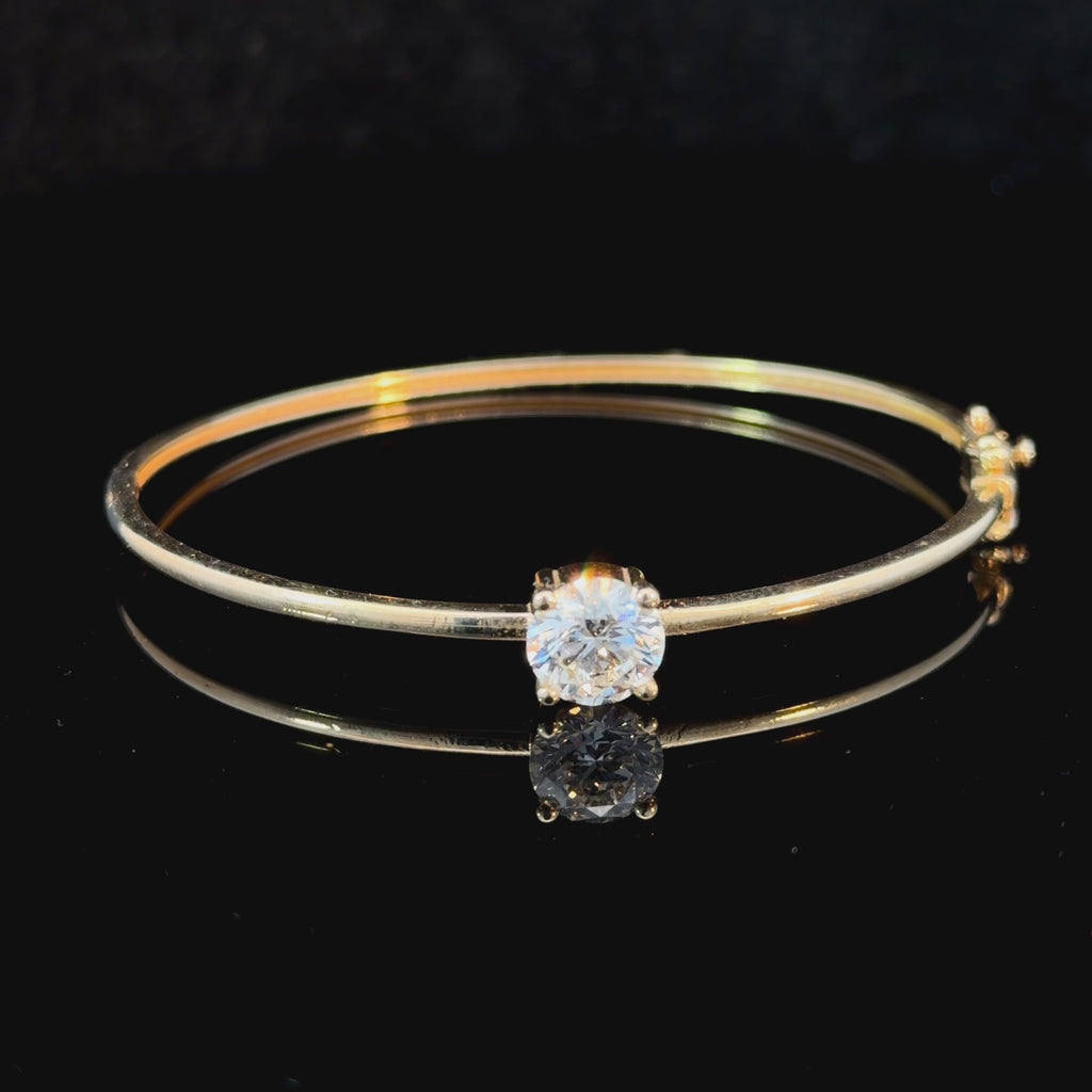1.60ct Round-Cut Lab Diamond Bangle in 14k Gold