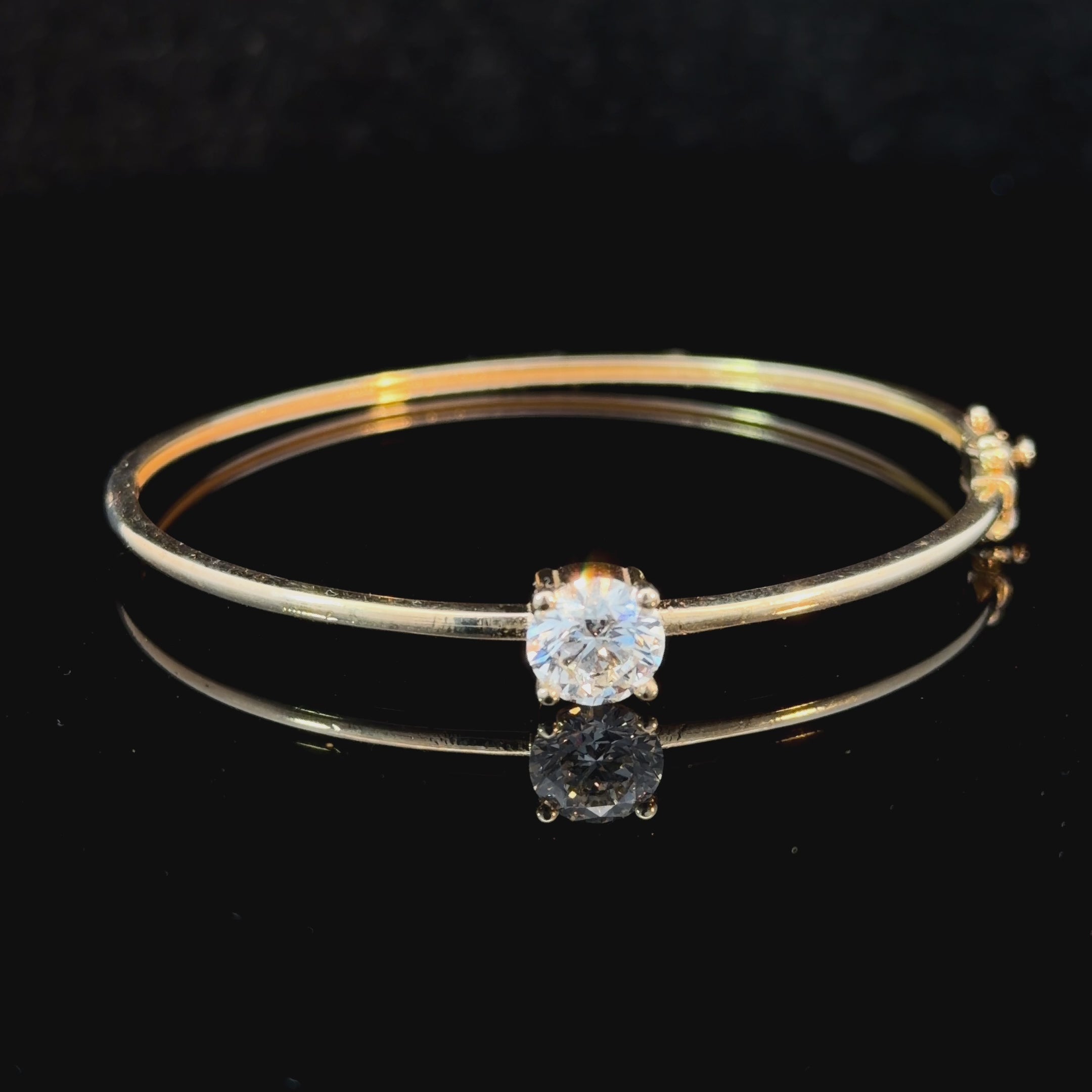 1.60ct Round-Cut Lab Diamond Bangle in 14k Gold