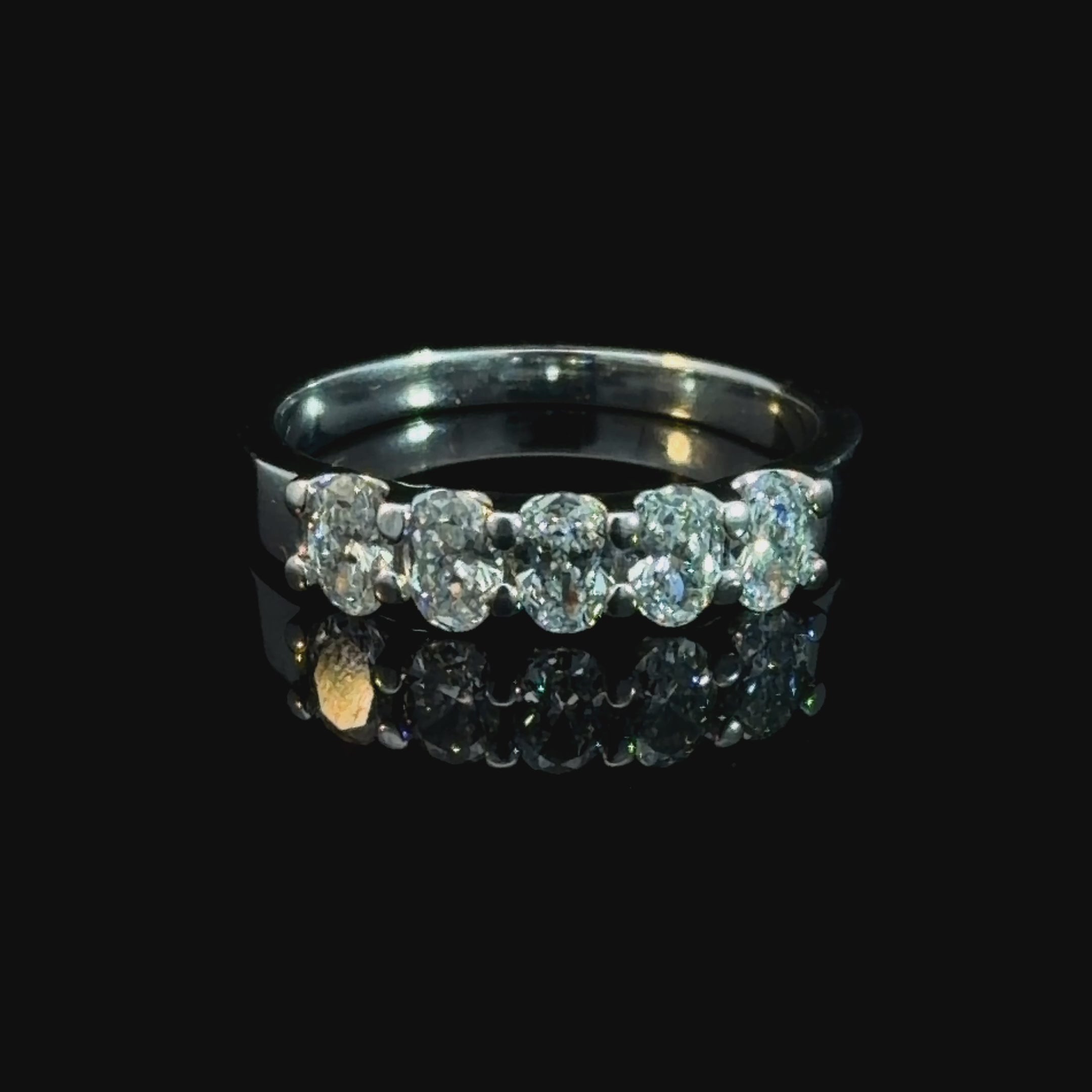 Half Way Oval Cut Lab Diamond Band