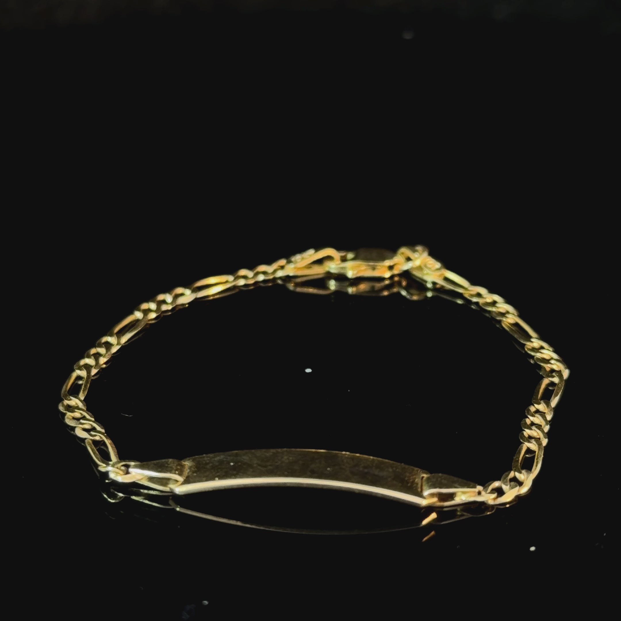 10k Gold Mini ID Bracelet - Figaro
