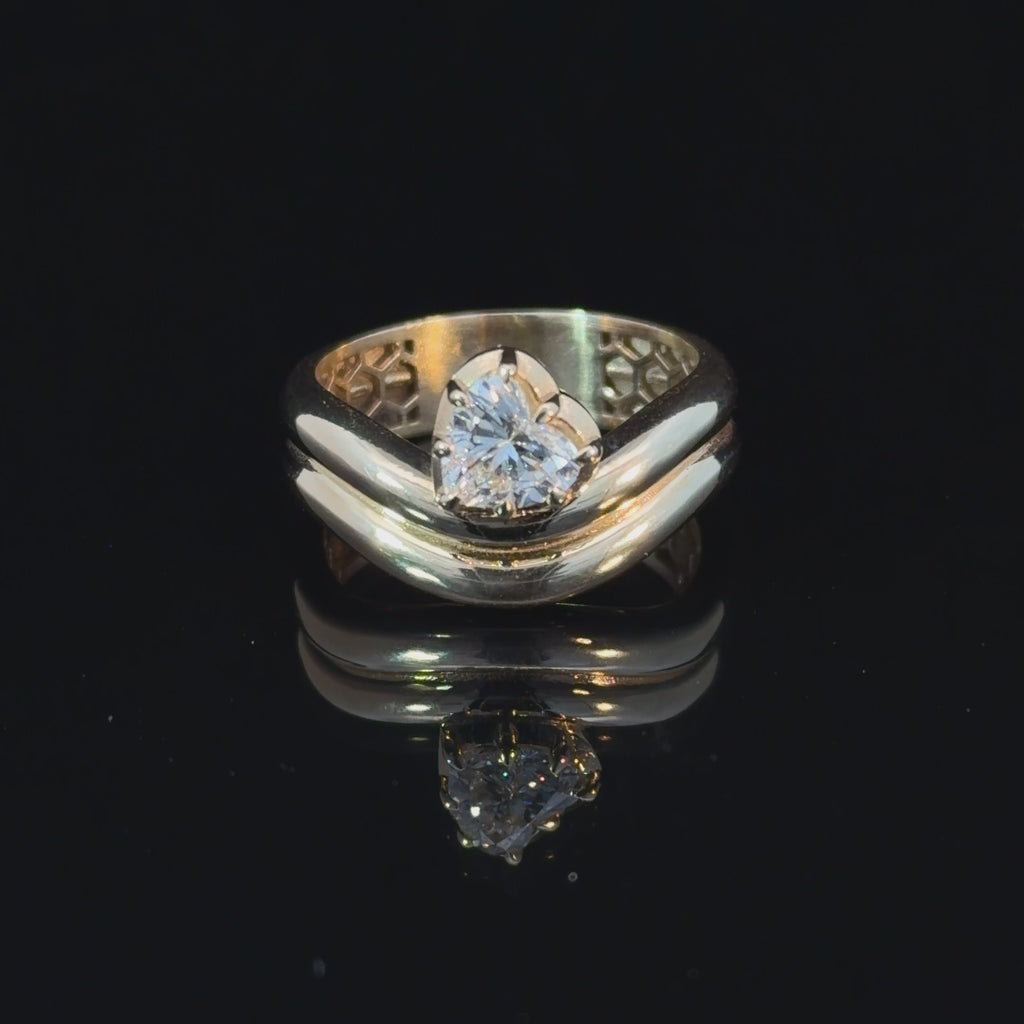 0.65ct Brilliant Heart-Shaped Lab Diamond in 14k Gold