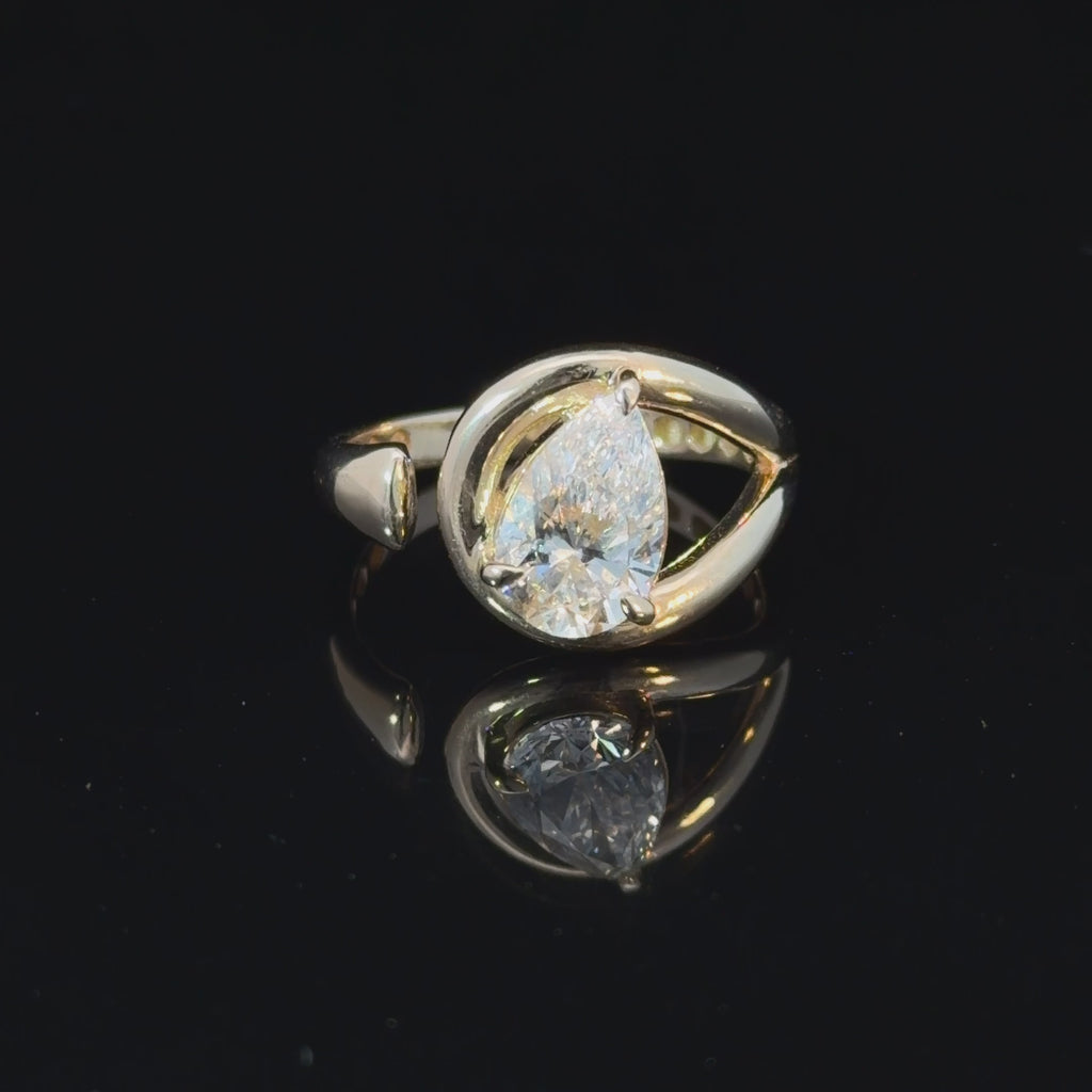 1.65ct Brilliant Pear-Shaped Lab Diamond in 14k Gold