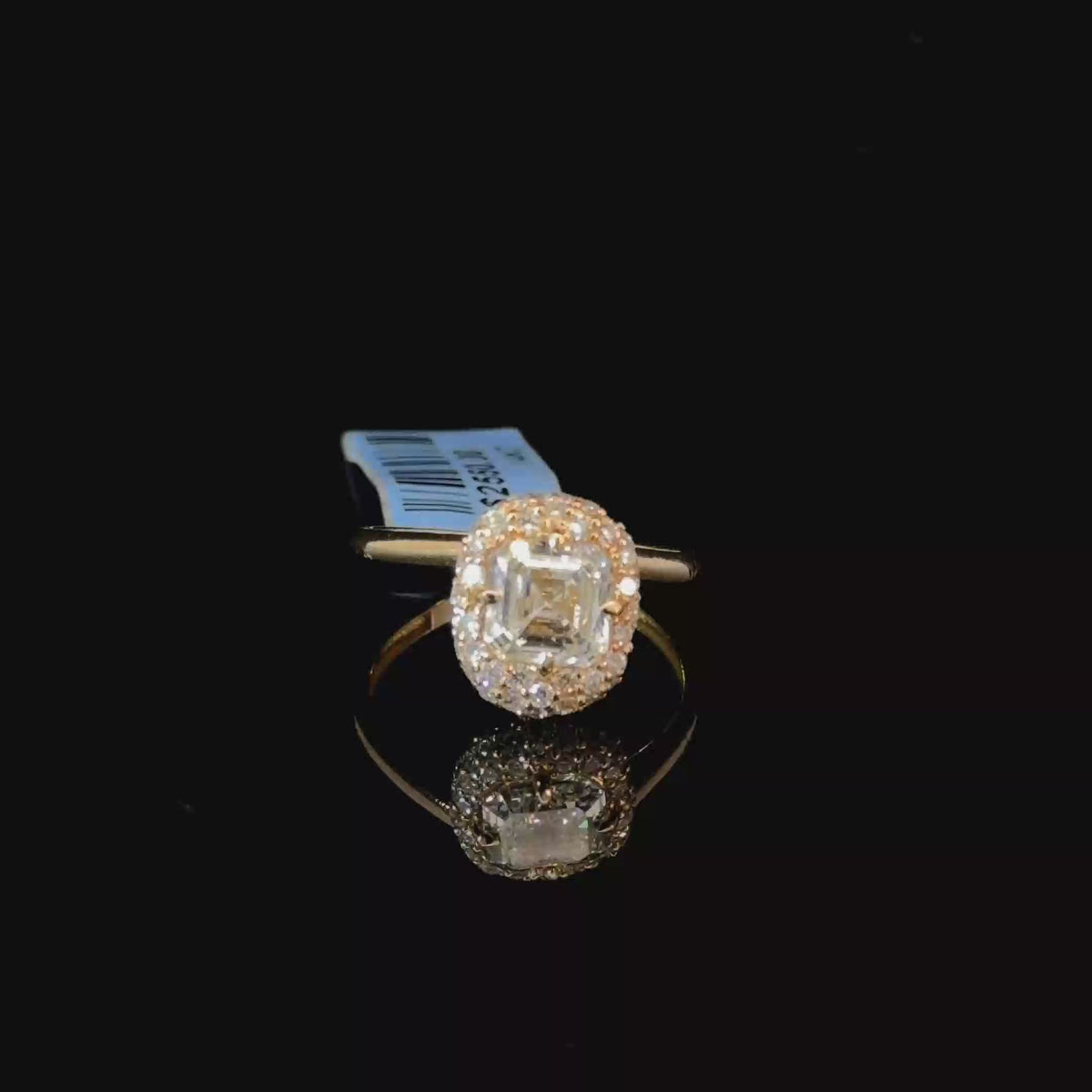 2.10ct Asscher Cut Pavé Halo Ring